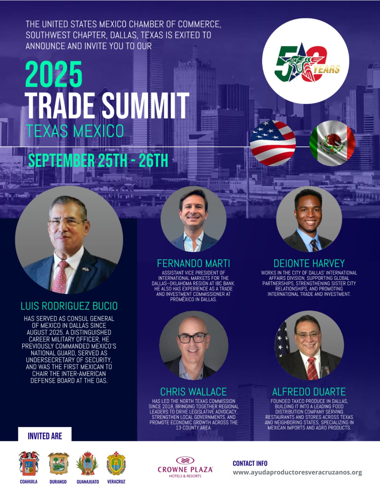 Invitados a la Cumbre de comercio US-MX 2025